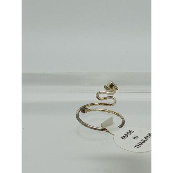 Sterling Silver Pretty Pink Crystal Rhinestone Toe Ring Adjustable Size Gift Box - Picture 5 of 7